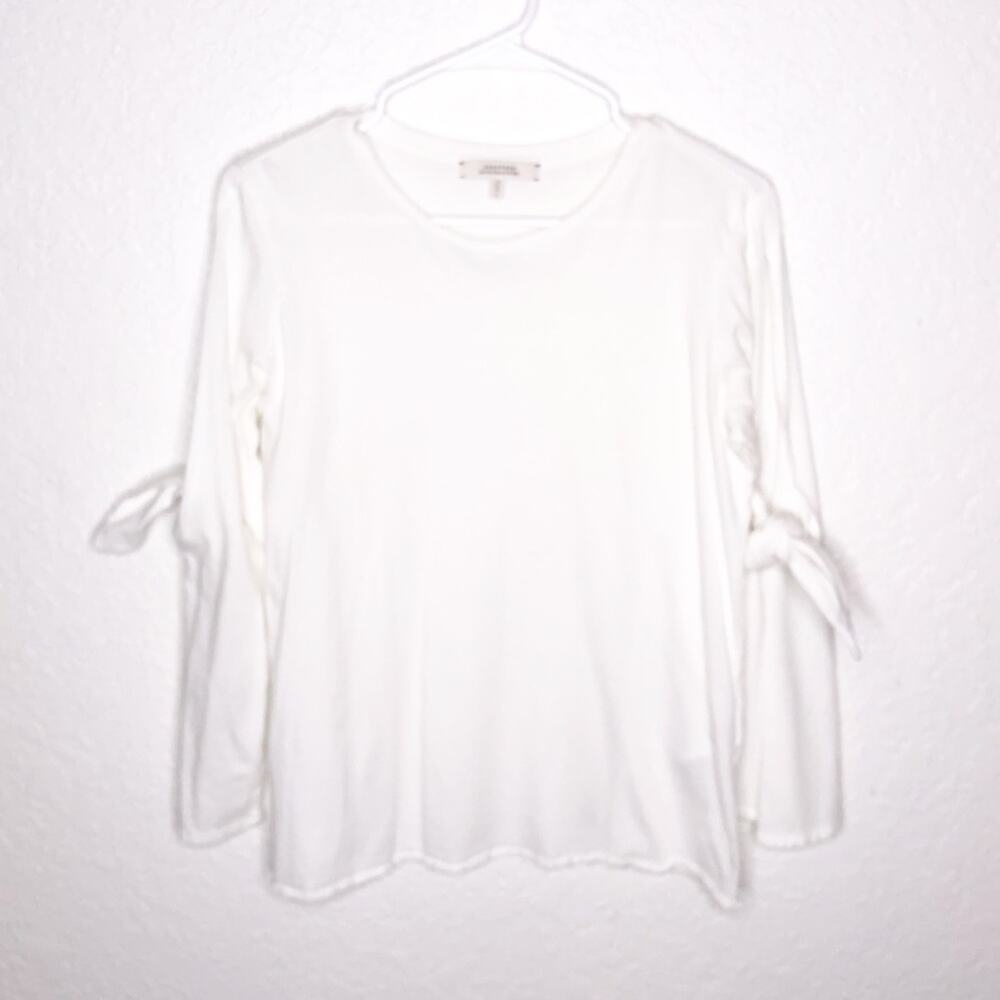 Dorothee Schumacher white open tie sleeve knit top size 3 or Medium